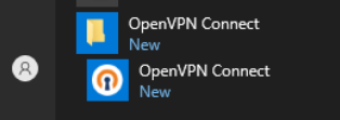 OpenVPN start menu entries