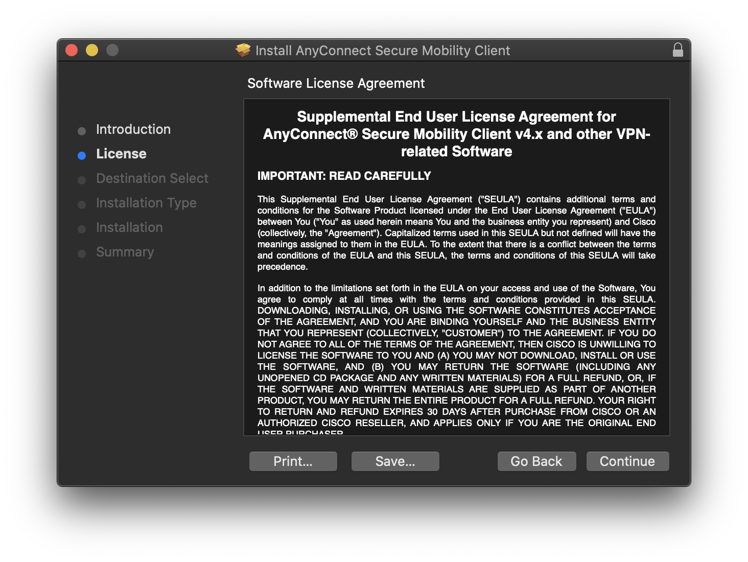 AnyConnect Software License Agreement