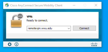 Cisco AnyConnect Client - Enter remotevpn.wwu.edu and Click Connect