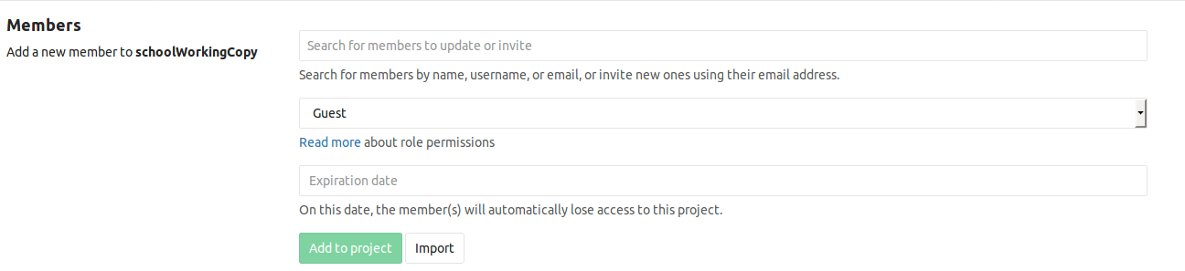 Gitlab webpage featuring members of a gitlab project
