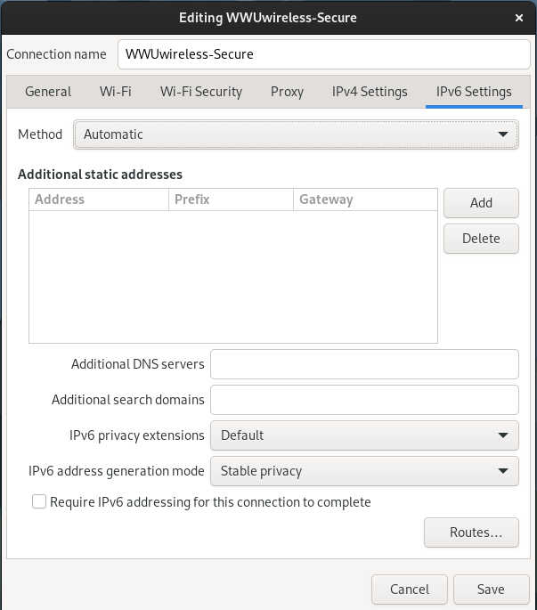 IPv6 Settings